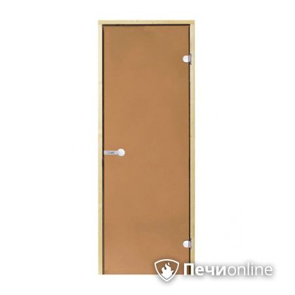 Дверь для бани Harvia Стеклянная дверь для сауны 7/19 коробка сосна бронза  D71901М в Краснодаре